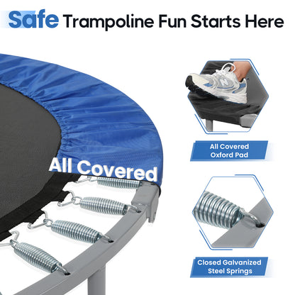 48-Blue Foldable Mini Trampoline with Adjustable Foam Handle