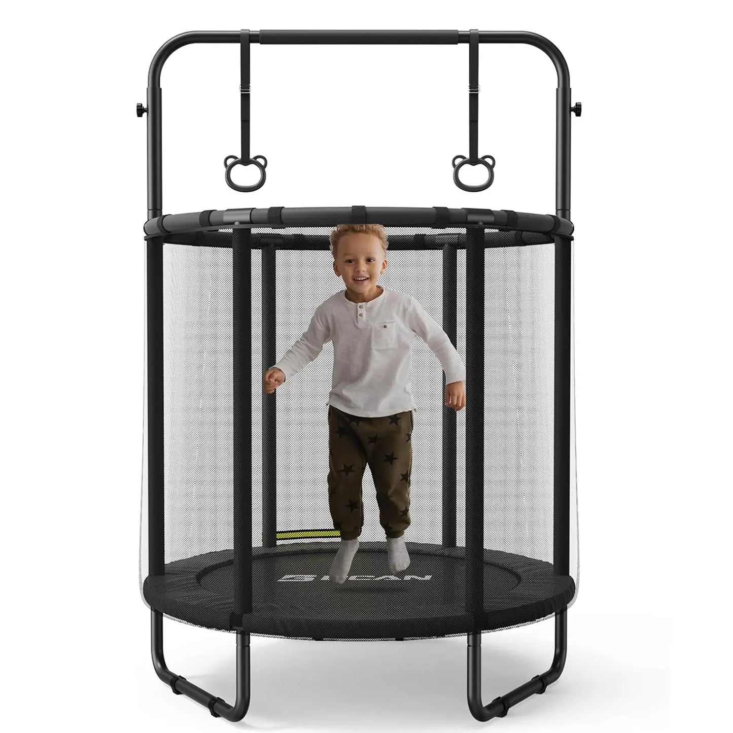 55" Mini Trampoline for Ages 1 to 8 Kid, 5FT Toddler Trampoline with Enclosure Net