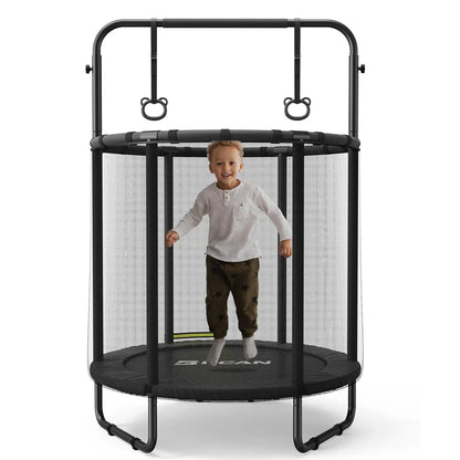 55" Mini Trampoline for Ages 1 to 8 Kid, 5FT Toddler Trampoline with Enclosure Net