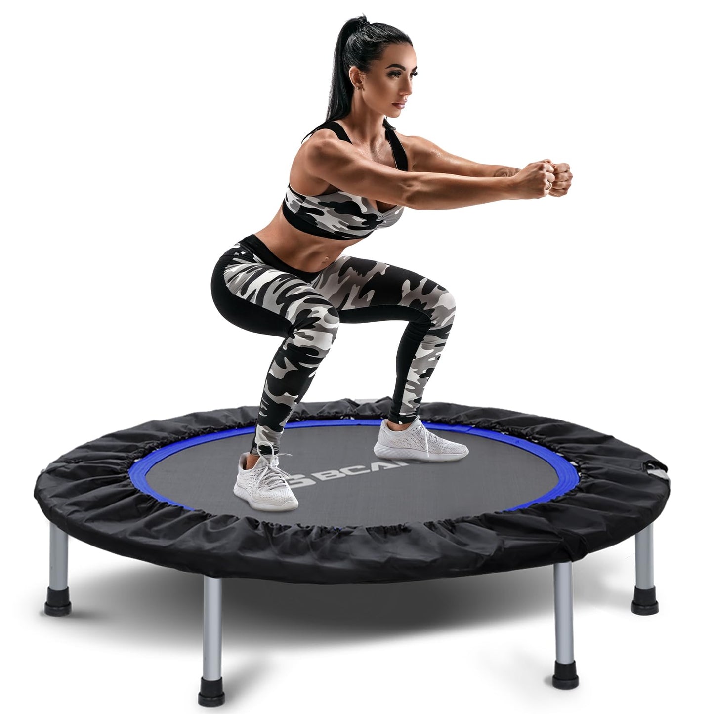 Foldable Mini Trampoline | No Handle | Steel Spring Trampoline-48Inch/440lbs
