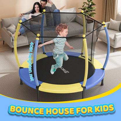 60'' Mini Trampoline for Ages 1 to 8 Kid with Enclosure Net - 5FT Toddler Trampoline For Indoor/Outdoor Use