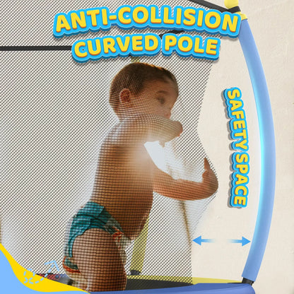 60'' Mini Trampoline for Ages 1 to 8 Kid with Enclosure Net - 5FT Toddler Trampoline For Indoor/Outdoor Use