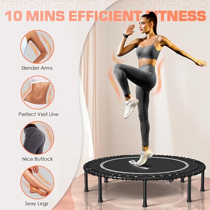 BCAN 48" Foldable Mini Trampoline 48IN-SILVER