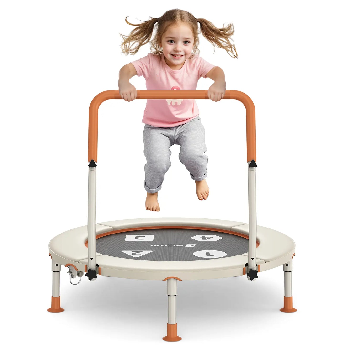 Toddler Trampoline | Adjustable Handle- 36IN-Beige