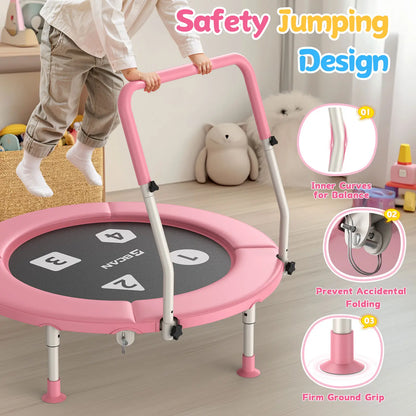 Toddler Trampoline | Adjustable Handle- 36IN-PINK