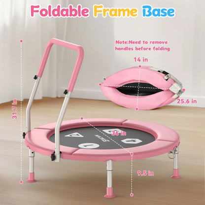 Toddler Trampoline | Adjustable Handle- 36IN-PINK